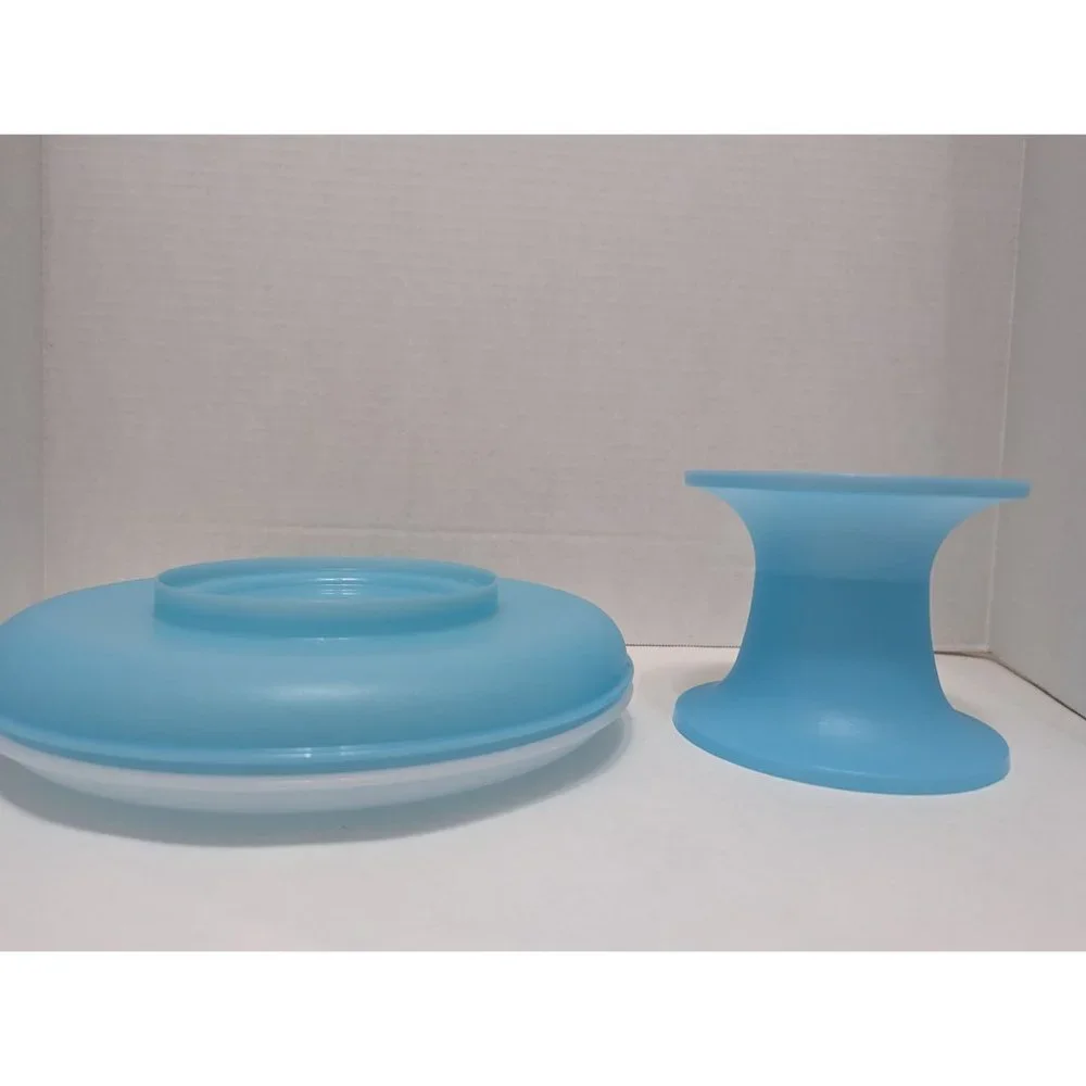 VTG Tupperware Serve it all‎ Keeper Multi use cake dip appetizer plastic aqua *